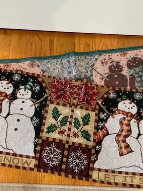 Tapestry Style Snowman Christmas Table Runner